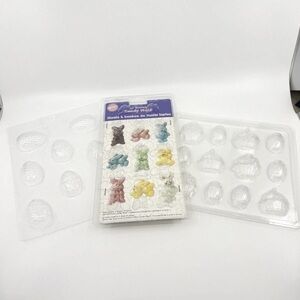 Vintage Candy Molds Lot of 4- Easter Baskets -  Bunny Eggs -  Candy Chocolate